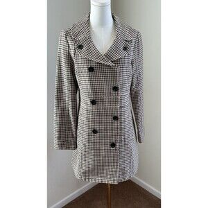 Volcom Houndstooth Peacoat Flip Your Lid Jacket Double Breasted Coat Large